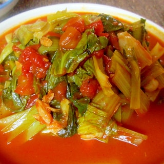 小松菜とツナのトマト煮